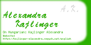 alexandra kajlinger business card